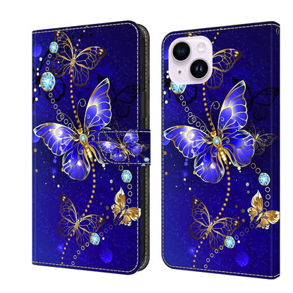 Crystal 3D Shockproof Protective Leather Phone Case, For iPhone 14 Pro, For iPhone 15 Plus