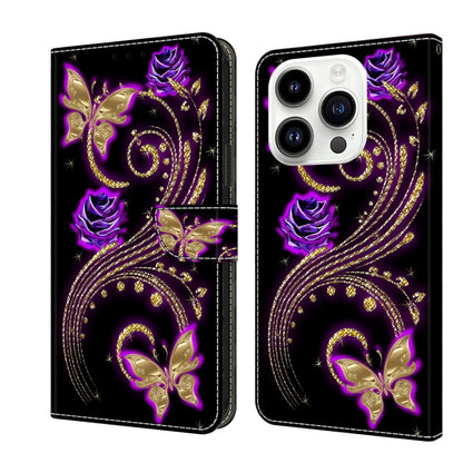 Crystal 3D Shockproof Protective Leather Phone Case, For iPhone 13 / 14, For iPhone 15 Pro