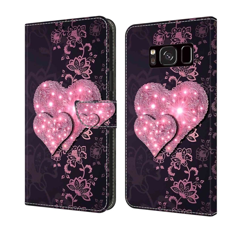 Crystal 3D Shockproof Protective Leather Phone Case, For Samsung Galaxy S8