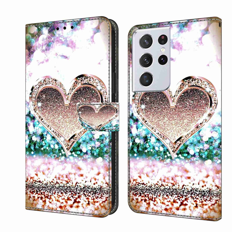 Crystal 3D Shockproof Protective Leather Phone Case, For Samsung Galaxy S21+, For Samsung Galaxy S21 Ultra