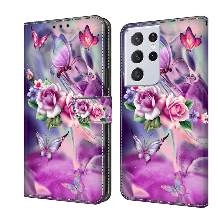 Crystal 3D Shockproof Protective Leather Phone Case, For Samsung Galaxy S21+, For Samsung Galaxy S21 Ultra