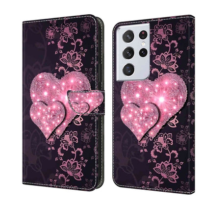 Crystal 3D Shockproof Protective Leather Phone Case, For Samsung Galaxy S21+, For Samsung Galaxy S21 Ultra