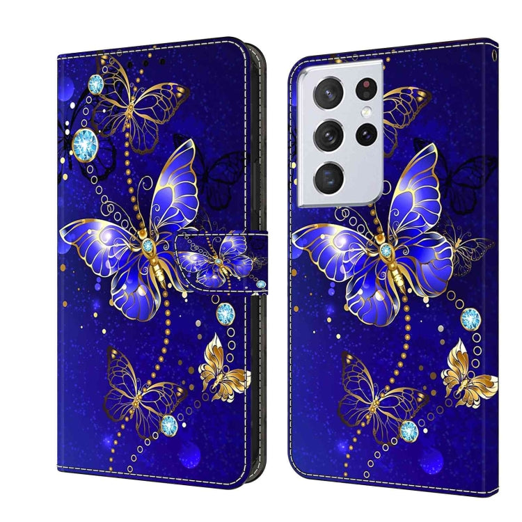 Crystal 3D Shockproof Protective Leather Phone Case, For Samsung Galaxy S21+, For Samsung Galaxy S21 Ultra