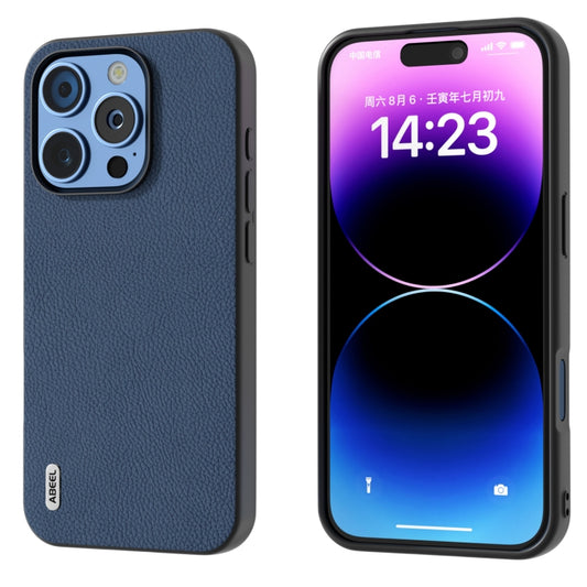ABEEL Genuine Leather + PC Litchi Texture Phone Case, For iPhone 16 Pro Max, For iPhone 16 Pro, For iPhone 16 Plus, For iPhone 16, For iPhone 15 Pro Max, For iPhone 15 Pro, For iPhone 15 Plus, For iPhone 15, For iPhone 14 Plus, For iPhone 14           ...