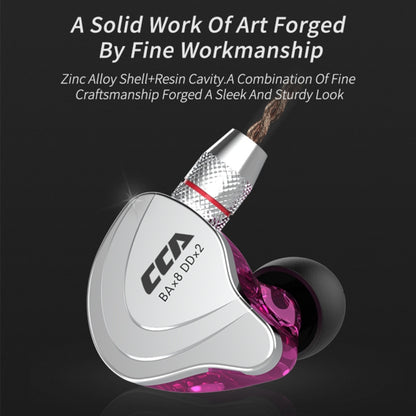 CCA CCA-C10 3.5mm Gold Plated Plug Ten Unit Hybrid Wire-controlled In-ear Earphone, with Mic, without Mic