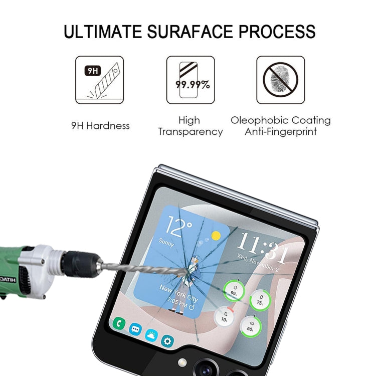 External Small Screen Full Glue Full Cover Screen Protector Tempered Glass Film, For Samsung Galaxy Z Flip5 (1 PC)