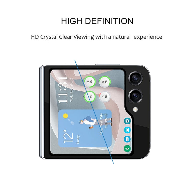 25pcs External Small Screen Full Glue Full Cover Screen Protector Tempered Glass Film, For Samsung Galaxy Z Flip5 (25 PCS)