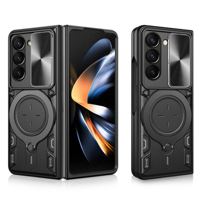CD Texture Sliding Camshield Magnetic Holder Phone Case, For Samsung Galaxy Z Fold7, For Samsung Galaxy Z Fold5