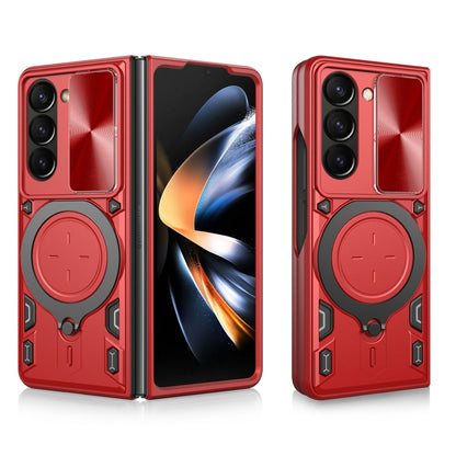 CD Texture Sliding Camshield Magnetic Holder Phone Case, For Samsung Galaxy Z Fold7, For Samsung Galaxy Z Fold5