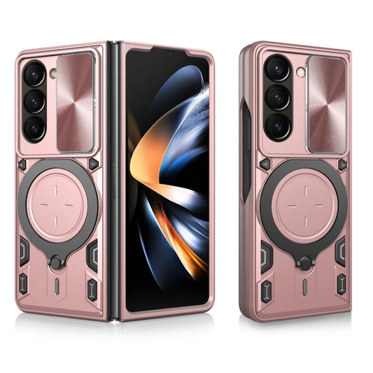 CD Texture Sliding Camshield Magnetic Holder Phone Case, For Samsung Galaxy Z Fold7, For Samsung Galaxy Z Fold5