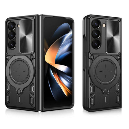 CD Texture Sliding Camshield Magnetic Holder Phone Case, For Samsung Galaxy Z Fold7, For Samsung Galaxy Z Fold5