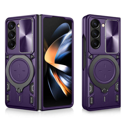 CD Texture Sliding Camshield Magnetic Holder Phone Case, For Samsung Galaxy Z Fold7, For Samsung Galaxy Z Fold5