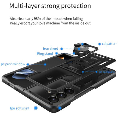 Sliding Camera Cover Design TPU+PC Phone Case, For Galaxy Z Fold8 Ultra 5G, For Samsung Galaxy Z Fold7, For Samsung Galaxy Z Fold6, For Samsung Galaxy Z Fold5