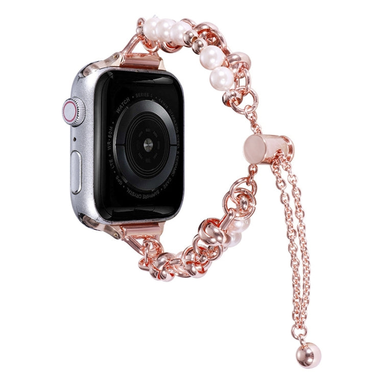 Pearl Bracelet Metal Watch Band, For Apple Watch SE 2023 44mm, For Apple Watch Ultra 49mm, For Apple Watch SE 2023 40mm, For Apple Watch 8 41mm, For Apple Watch Ultra 2 49mm, For Apple Watch 8 45mm, For Apple Watch SE 2022 40mm                         ...