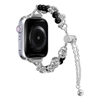 Pearl Bracelet Metal Watch Band, For Apple Watch SE 2023 44mm, For Apple Watch Ultra 49mm, For Apple Watch SE 2023 40mm, For Apple Watch 8 41mm, For Apple Watch Ultra 2 49mm, For Apple Watch 8 45mm, For Apple Watch SE 2022 40mm                         ...