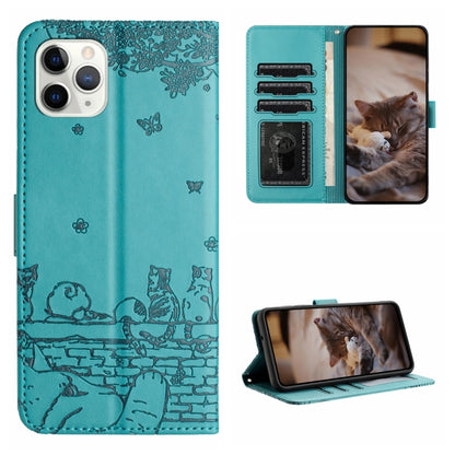 Cat Embossing Pattern Leather Phone Case with Lanyard, For iPhone 11 Pro, For iPhone XS Max, For iPhone X, For iPhone 7 Plus / 8 Plus