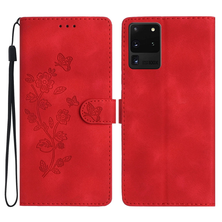 Flower Butterfly Embossing Pattern Leather Phone Case, For Samsung Galaxy A12, For Samsung Galaxy A42 5G, For Samsung Galaxy Note20 Ultra, For Samsung Galaxy Note20, For Samsung Galaxy A21s, For Samsung Galaxy S20 Ultra, For Samsung Galaxy S20         ...