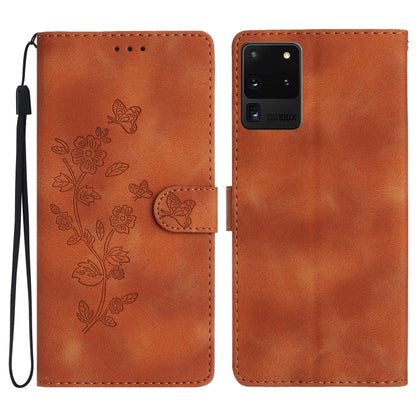 Flower Butterfly Embossing Pattern Leather Phone Case, For Samsung Galaxy A12, For Samsung Galaxy A42 5G, For Samsung Galaxy Note20 Ultra, For Samsung Galaxy Note20, For Samsung Galaxy A21s, For Samsung Galaxy S20 Ultra, For Samsung Galaxy S20         ...