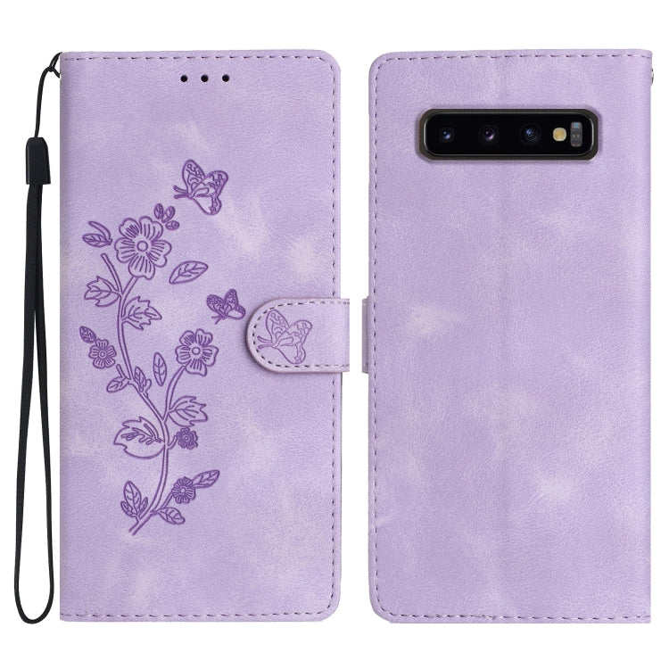 Flower Butterfly Embossing Pattern Leather Phone Case, For Samsung Galaxy A10 / M10, For Samsung Galaxy A20 / A30, For Samsung Galaxy A50, For Samsung Galaxy S10e, For Samsung Galaxy S10+, For Samsung Galaxy S10
