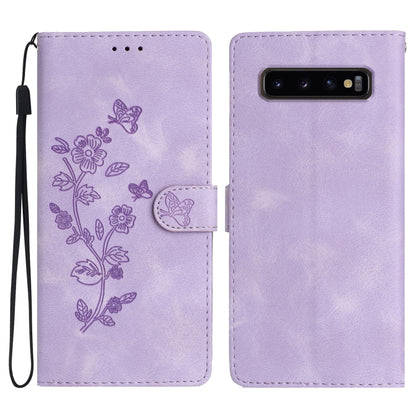 Flower Butterfly Embossing Pattern Leather Phone Case, For Samsung Galaxy A10 / M10, For Samsung Galaxy A20 / A30, For Samsung Galaxy A50, For Samsung Galaxy S10e, For Samsung Galaxy S10+, For Samsung Galaxy S10