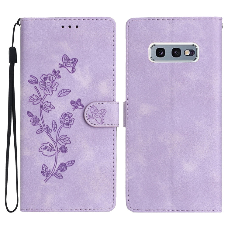Flower Butterfly Embossing Pattern Leather Phone Case, For Samsung Galaxy A10 / M10, For Samsung Galaxy A20 / A30, For Samsung Galaxy A50, For Samsung Galaxy S10e, For Samsung Galaxy S10+, For Samsung Galaxy S10