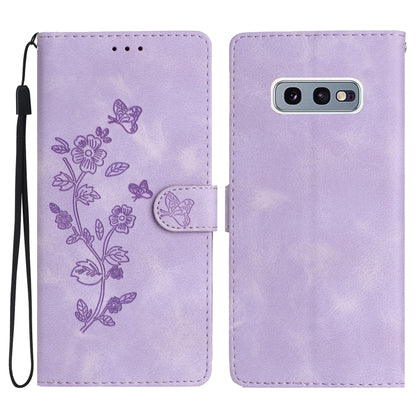 Flower Butterfly Embossing Pattern Leather Phone Case, For Samsung Galaxy A10 / M10, For Samsung Galaxy A20 / A30, For Samsung Galaxy A50, For Samsung Galaxy S10e, For Samsung Galaxy S10+, For Samsung Galaxy S10