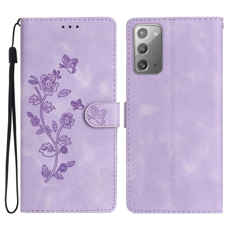 Flower Butterfly Embossing Pattern Leather Phone Case, For Samsung Galaxy A12, For Samsung Galaxy A42 5G, For Samsung Galaxy Note20 Ultra, For Samsung Galaxy Note20, For Samsung Galaxy A21s, For Samsung Galaxy S20 Ultra, For Samsung Galaxy S20         ...