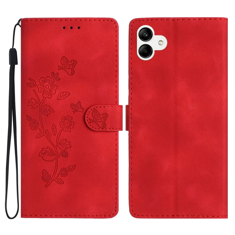 Flower Butterfly Embossing Pattern Leather Phone Case, For Samsung Galaxy S23 5G, For Samsung Galaxy A14 5G, For Samsung Galaxy A04, For Samsung Galaxy A04s, For Samsung Galaxy S20 FE, For Samsung Galaxy M53, For Samsung Galaxy M23                     ...