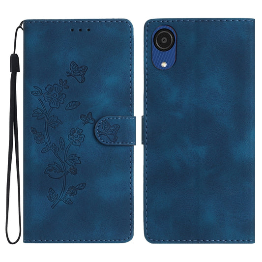 Flower Butterfly Embossing Pattern Leather Phone Case, For Samsung Galaxy A04 Core, For Samsung Galaxy A34 5G, For Samsung Galaxy S24 5G, For Samsung Galaxy A05s, For Samsung Galaxy A54 5G, For Samsung Galaxy A23e / A23s, For Samsung Galaxy A04e