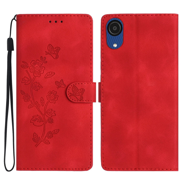 Flower Butterfly Embossing Pattern Leather Phone Case, For Samsung Galaxy A23 5G, For Samsung Galaxy S24 Ultra 5G, For Samsung Galaxy A25 5G, For Samsung Galaxy A15, For Samsung Galaxy A35 5G, For Samsung Galaxy A05, For Samsung Galaxy A04 Core        ...