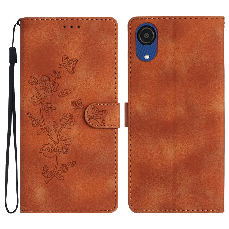 Flower Butterfly Embossing Pattern Leather Phone Case, For Samsung Galaxy A23 5G, For Samsung Galaxy S24 Ultra 5G, For Samsung Galaxy A25 5G, For Samsung Galaxy A15, For Samsung Galaxy A35 5G, For Samsung Galaxy A05, For Samsung Galaxy A04 Core        ...