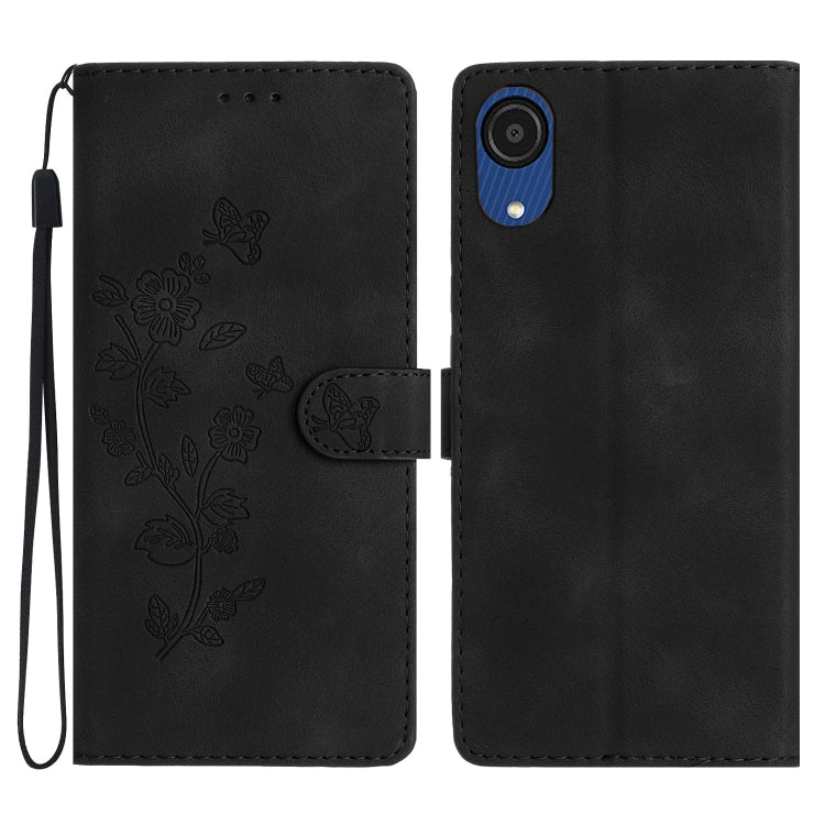 Flower Butterfly Embossing Pattern Leather Phone Case, For Samsung Galaxy A23 5G, For Samsung Galaxy S24 Ultra 5G, For Samsung Galaxy A25 5G, For Samsung Galaxy A15, For Samsung Galaxy A35 5G, For Samsung Galaxy A05, For Samsung Galaxy A04 Core        ...