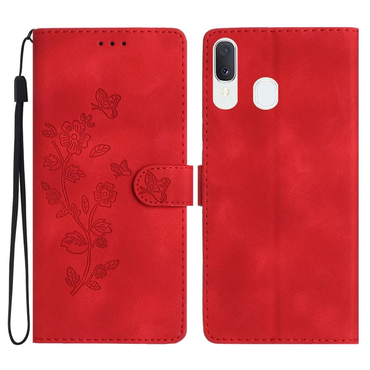 Flower Butterfly Embossing Pattern Leather Phone Case, For Samsung Galaxy A10 / M10, For Samsung Galaxy A20 / A30, For Samsung Galaxy A50, For Samsung Galaxy S10e, For Samsung Galaxy S10+, For Samsung Galaxy S10