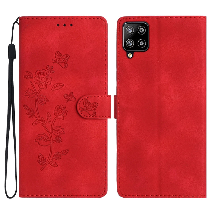 Flower Butterfly Embossing Pattern Leather Phone Case, For Samsung Galaxy S22 5G, For Samsung Galaxy A13 5G, For Samsung Galaxy M32, For Samsung Galaxy A41, For Samsung Galaxy A22 4G, For Samsung Galaxy A22 5G, For Samsung Galaxy S21 FE 5G             ...