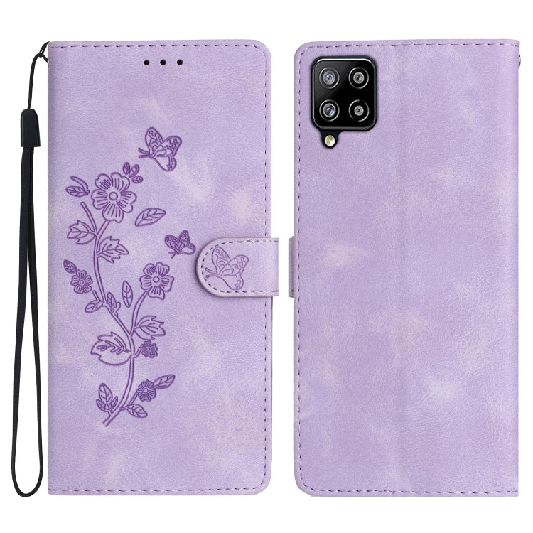 Flower Butterfly Embossing Pattern Leather Phone Case, For Samsung Galaxy S22 5G, For Samsung Galaxy A13 5G, For Samsung Galaxy M32, For Samsung Galaxy A41, For Samsung Galaxy A22 4G, For Samsung Galaxy A22 5G, For Samsung Galaxy S21 FE 5G             ...