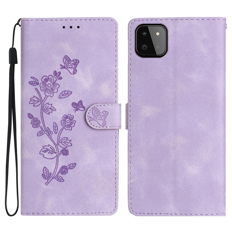 Flower Butterfly Embossing Pattern Leather Phone Case, For Samsung Galaxy S22 5G, For Samsung Galaxy A13 5G, For Samsung Galaxy M32, For Samsung Galaxy A41, For Samsung Galaxy A22 4G, For Samsung Galaxy A22 5G, For Samsung Galaxy S21 FE 5G             ...