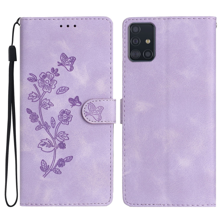 Flower Butterfly Embossing Pattern Leather Phone Case, For Samsung Galaxy A71 4G, For Samsung Galaxy A51 4G, For Samsung Galaxy A20s, For Samsung Galaxy Note10, For Samsung Galaxy Note10+, For Samsung Galaxy A20e, For Samsung Galaxy A70                ...