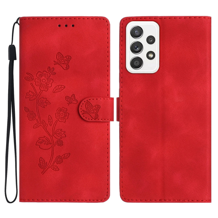 Flower Butterfly Embossing Pattern Leather Phone Case, For Samsung Galaxy S23 5G, For Samsung Galaxy A14 5G, For Samsung Galaxy A04, For Samsung Galaxy A04s, For Samsung Galaxy S20 FE, For Samsung Galaxy M53, For Samsung Galaxy M23                     ...