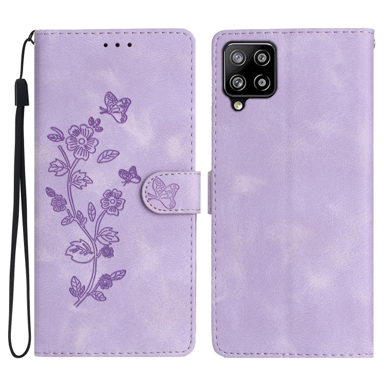Flower Butterfly Embossing Pattern Leather Phone Case, For Samsung Galaxy S22 5G, For Samsung Galaxy A13 5G, For Samsung Galaxy M32, For Samsung Galaxy A41, For Samsung Galaxy A22 4G, For Samsung Galaxy A22 5G, For Samsung Galaxy S21 FE 5G             ...