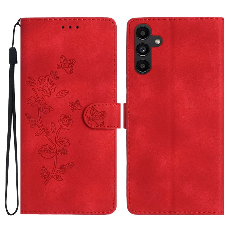 Flower Butterfly Embossing Pattern Leather Phone Case, For Samsung Galaxy A23 5G, For Samsung Galaxy S24 Ultra 5G, For Samsung Galaxy A25 5G, For Samsung Galaxy A15, For Samsung Galaxy A35 5G, For Samsung Galaxy A05, For Samsung Galaxy A04 Core        ...