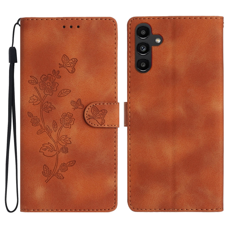 Flower Butterfly Embossing Pattern Leather Phone Case, For Samsung Galaxy A23 5G, For Samsung Galaxy S24 Ultra 5G, For Samsung Galaxy A25 5G, For Samsung Galaxy A15, For Samsung Galaxy A35 5G, For Samsung Galaxy A05, For Samsung Galaxy A04 Core        ...