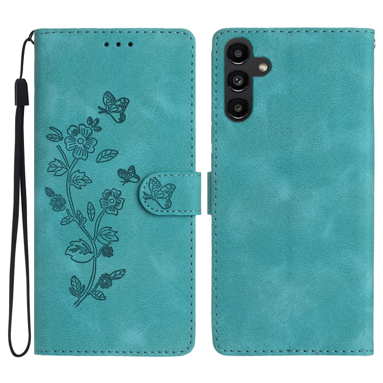 Flower Butterfly Embossing Pattern Leather Phone Case, For Samsung Galaxy A23 5G, For Samsung Galaxy S24 Ultra 5G, For Samsung Galaxy A25 5G, For Samsung Galaxy A15, For Samsung Galaxy A35 5G, For Samsung Galaxy A05, For Samsung Galaxy A04 Core        ...