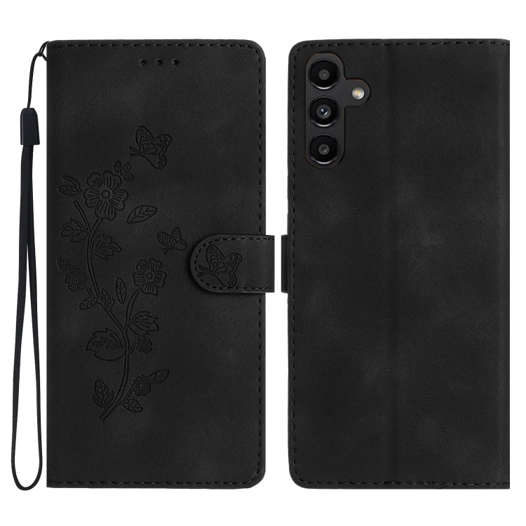 Flower Butterfly Embossing Pattern Leather Phone Case, For Samsung Galaxy A23 5G, For Samsung Galaxy S24 Ultra 5G, For Samsung Galaxy A25 5G, For Samsung Galaxy A15, For Samsung Galaxy A35 5G, For Samsung Galaxy A05, For Samsung Galaxy A04 Core        ...