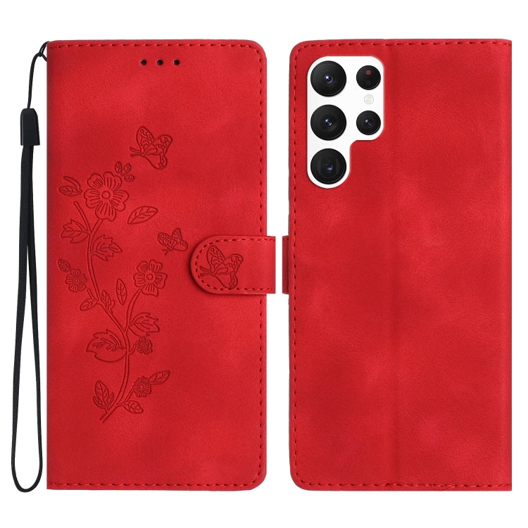 Flower Butterfly Embossing Pattern Leather Phone Case, For Samsung Galaxy A23 5G, For Samsung Galaxy S24 Ultra 5G, For Samsung Galaxy A25 5G, For Samsung Galaxy A15, For Samsung Galaxy A35 5G, For Samsung Galaxy A05, For Samsung Galaxy A04 Core        ...