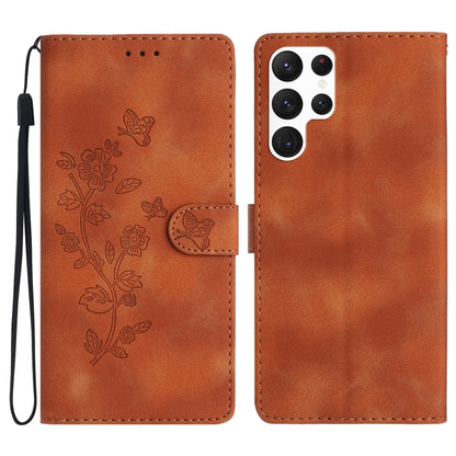 Flower Butterfly Embossing Pattern Leather Phone Case, For Samsung Galaxy A15, For Samsung Galaxy A35 5G, For Samsung Galaxy A23 5G, For Samsung Galaxy S24 Ultra 5G, For Samsung Galaxy A25 5G, For Samsung Galaxy S24+ 5G, For Samsung Galaxy S23 FE 5G   ...