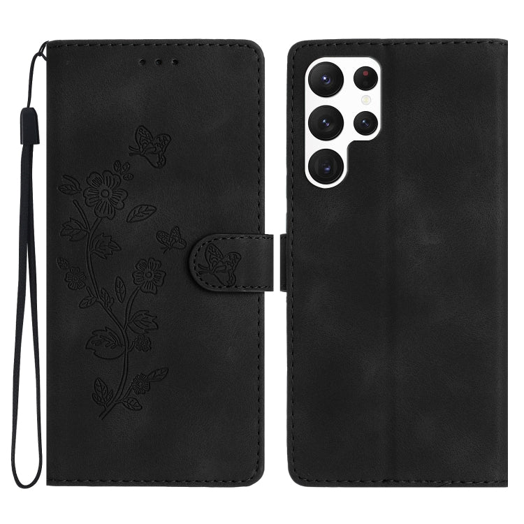 Flower Butterfly Embossing Pattern Leather Phone Case, For Samsung Galaxy A23 5G, For Samsung Galaxy S24 Ultra 5G, For Samsung Galaxy A25 5G, For Samsung Galaxy A15, For Samsung Galaxy A35 5G, For Samsung Galaxy A05, For Samsung Galaxy A04 Core        ...