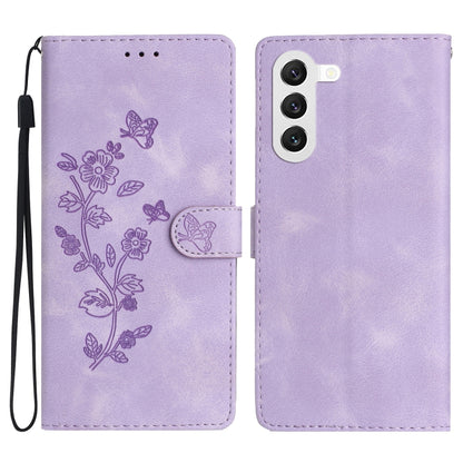 Flower Butterfly Embossing Pattern Leather Phone Case, For Samsung Galaxy A15, For Samsung Galaxy A35 5G, For Samsung Galaxy A23 5G, For Samsung Galaxy S24 Ultra 5G, For Samsung Galaxy A25 5G, For Samsung Galaxy S24+ 5G, For Samsung Galaxy S23 FE 5G   ...