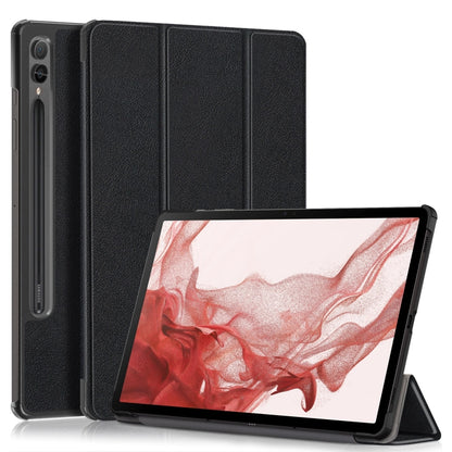 Custer Pure Color 3-Fold Holder Smart Leather Tablet Case, For Samsung Galaxy Tab S9+