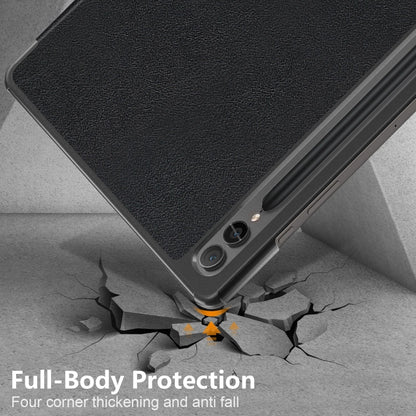 Custer Pure Color 3-Fold Holder Smart Leather Tablet Case, For Samsung Galaxy Tab S9+