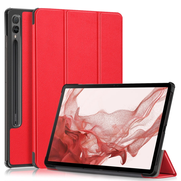 Custer Pure Color 3-Fold Holder Smart Leather Tablet Case, For Samsung Galaxy Tab S9+